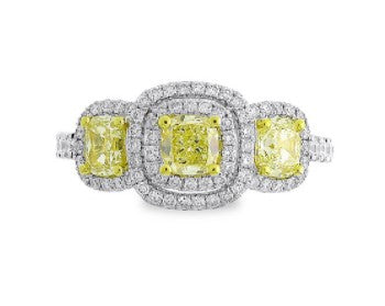 Yellow Diamond Halo Ring