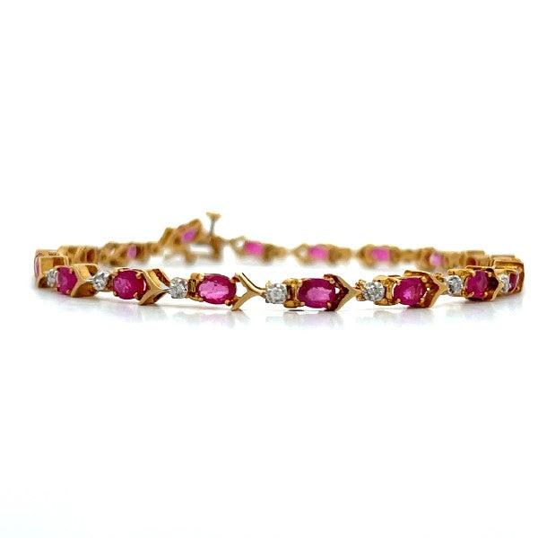 14K Yellow Gold Ruby and Diamond Bracelet - FINAL SALE