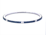 Load image into Gallery viewer, Extensible 18KW 2.31ct Blue Sapphire and Diamond Stretch Tennis Bracelet
