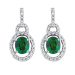 Load image into Gallery viewer, Emerald &amp; Diamond Earrings
