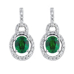 Load image into Gallery viewer, SPARK CREATIONS Emerald &amp; Diamond Earrings
