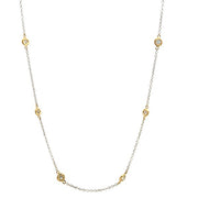 18K White and Yellow Gold Diamond Station Necklace