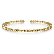 14K Yellow Gold Beaded Cuff Bracelet