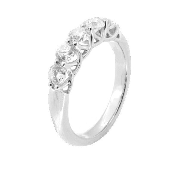 Platinum 5-Stone Wedding or Anniversary Band
