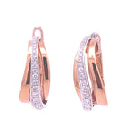 Load image into Gallery viewer, Rose Gold Diamond Hoops