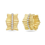 Load image into Gallery viewer, 14K Yellow Gold Diamond Huggie Earrings