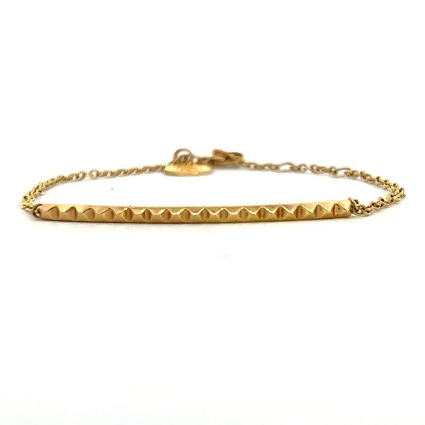 14K Yellow Gold Pyramid Bar Bracelet