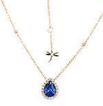 Load image into Gallery viewer, CASATO Bou Drop Tanzanite Halo Necklace
