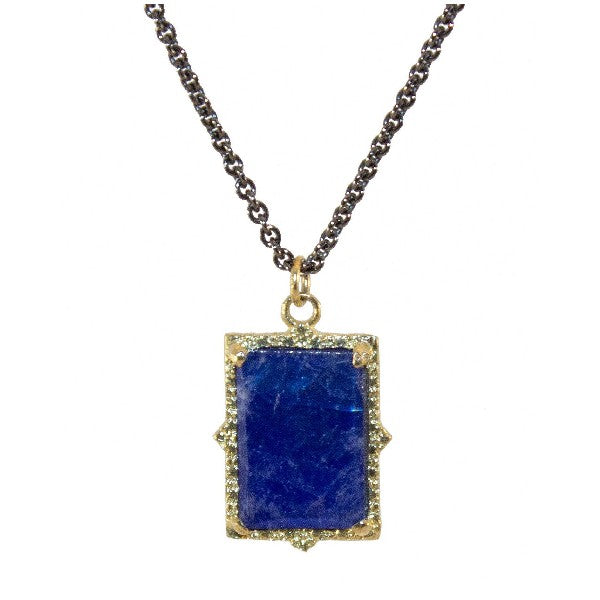 ARMENTA 18Kj Yellow Gold and Silver Old World Lapis Necklace- FINAL SALE