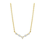 Load image into Gallery viewer, MICHAEL M 18K Yellow Gold Mini Montage Marquise and Round Cut Diamond Chevron Necklace