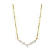 MICHAEL M 18K Yellow Gold Mini Montage Marquise and Round Cut Diamond Chevron Necklace