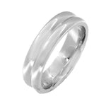 Load image into Gallery viewer, Men's 18K White Gold Grooved Wedding Band