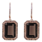 Load image into Gallery viewer, Smokey Quartz and Diamond Earrings
