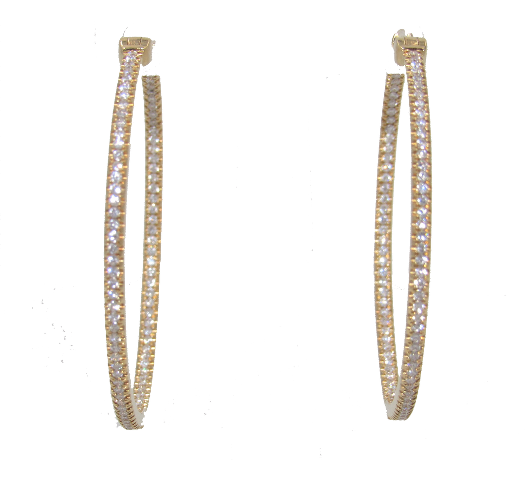 Gold Diamond Hoops