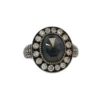 Load image into Gallery viewer, SETHI COUTURE 18K White Gold &amp; Black Rhodium Oval Black Diamond Ring
