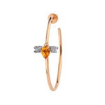 Load image into Gallery viewer, Honey Bee Citrine and Diamond Hoop Earring
