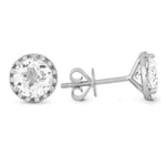 Load image into Gallery viewer, 14K White Gold White Topaz and Diamond Halo Earrings
