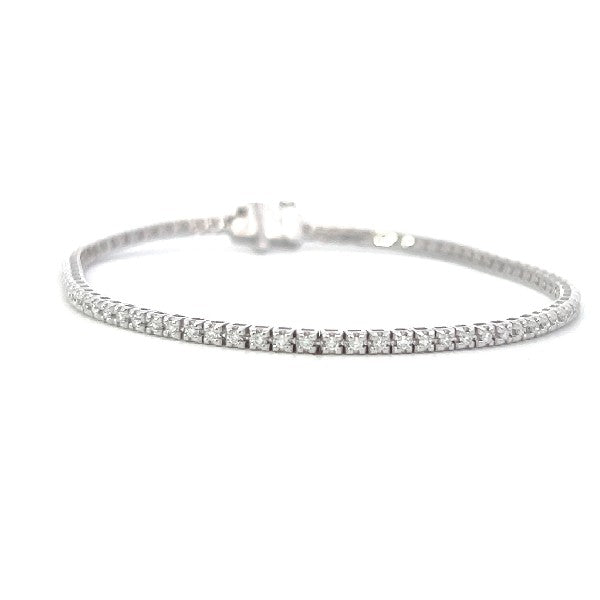 14K White Gold Diamond Tennis Bracelet 0.72cttw