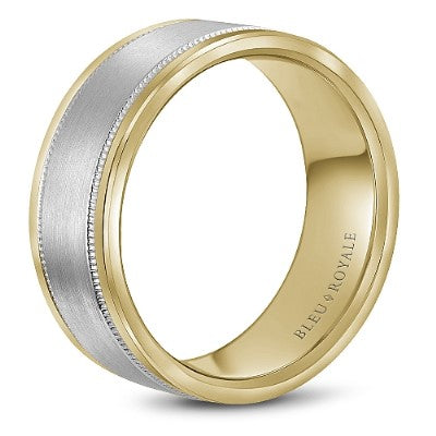 Men's Bleu Royale Two-Tone Wedding Band