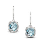 Load image into Gallery viewer, Aquamarine and Diamond Earrings