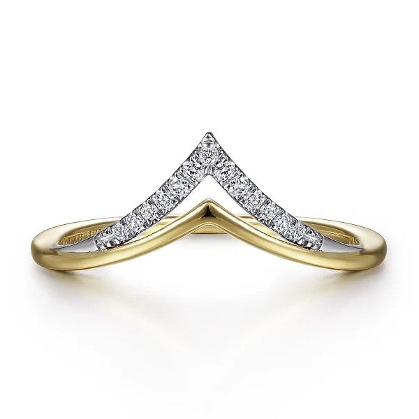 Two-Tone Diamond Chevron Ring