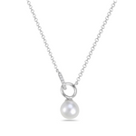 Load image into Gallery viewer, 14K White Gold Pearl and Diamond Necklace
