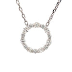 Load image into Gallery viewer, 18K White Gold Open Circle Diamond Necklace