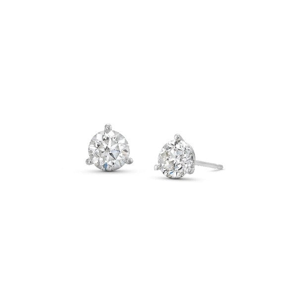 14K White Gold Lab-Grown Diamond Martini Stud Earrings 0.91cttw