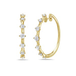 Load image into Gallery viewer, 14K Yellow Gold Diamond Medium Hoop Earrings