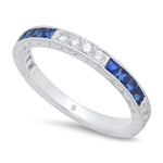 Load image into Gallery viewer, Sapphire and Diamond Eternity Band

