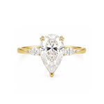 Load image into Gallery viewer, PARADE DESIGNS 14K Yellow Gold Pear 3-Stone Hidden Halo Engagement Ring