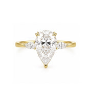 PARADE DESIGNS 14K Yellow Gold Pear 3-Stone Hidden Halo Engagement Ring