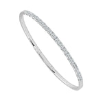 Load image into Gallery viewer, 14K White Gold Flexible Emerald Cut Diamond Bracelet 2.50cttw
