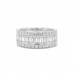 Load image into Gallery viewer, 18K White Gold 3-Row Diamond Ring