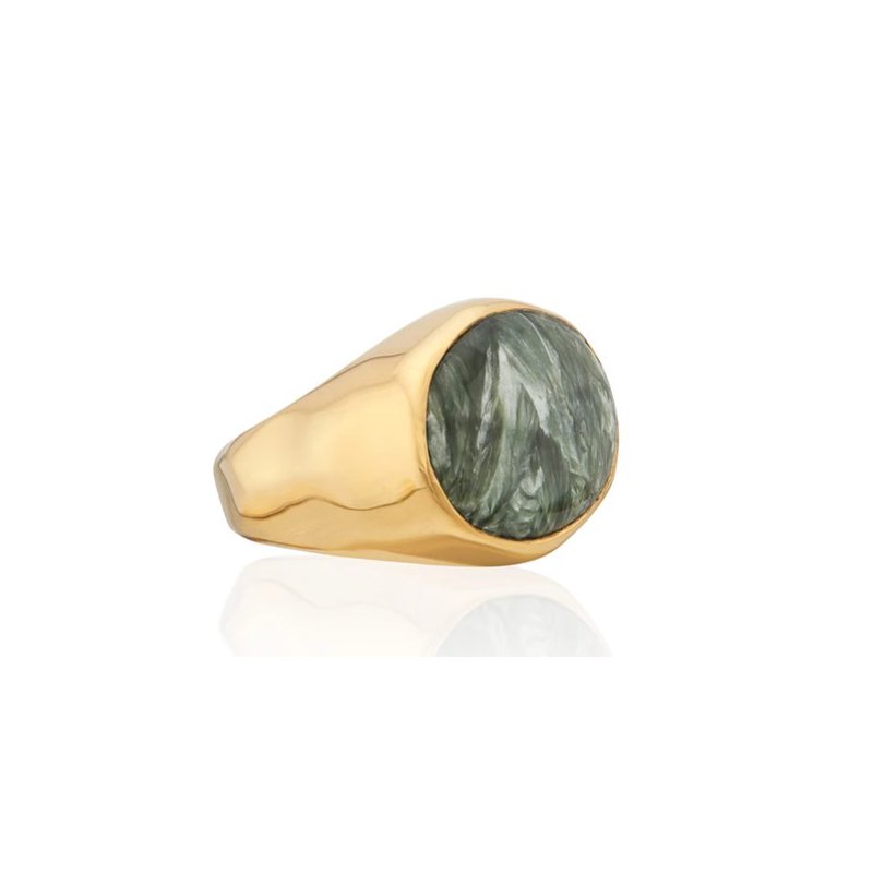 Anna Beck Seraphinite Oval Signet Ring